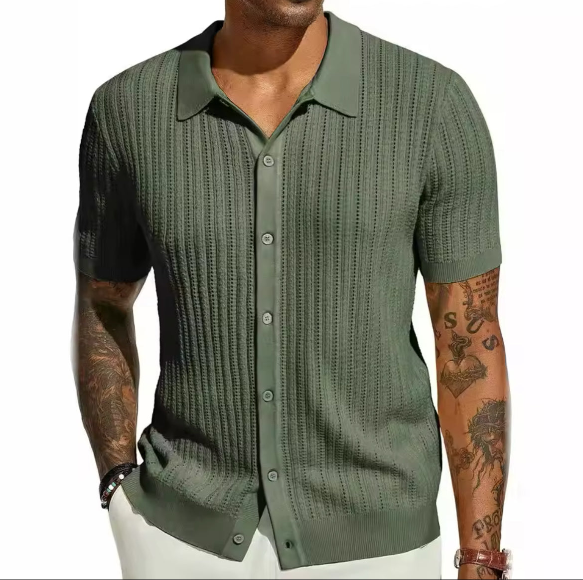 Men’s Textured Polo Shirt