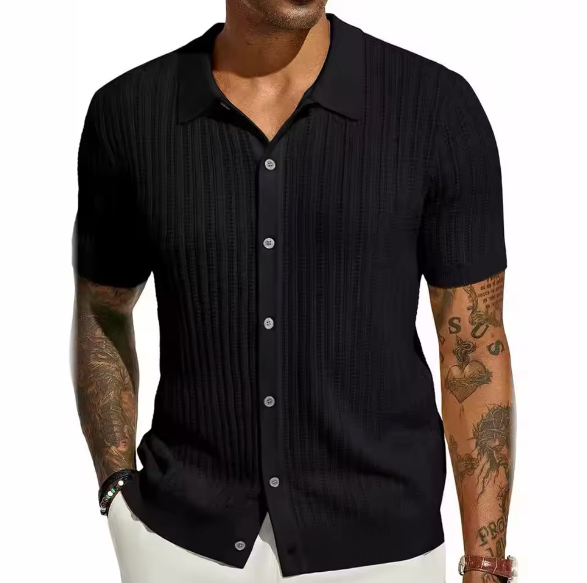 Men’s Textured Polo Shirt